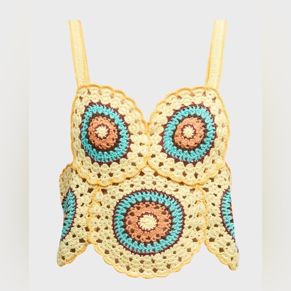 Ulla Johnson Handmade Collection - Olivia Tie-Back Crochet Crop Top
